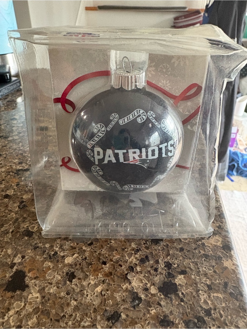 NFL Patriots Glass Ornament (early 2000s)